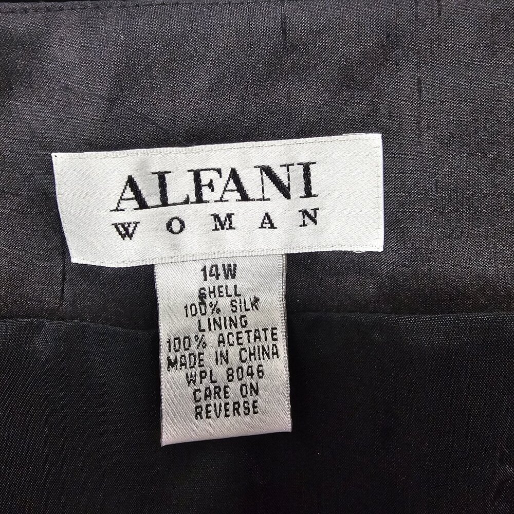 Vintage Alfani Skirt Black Goth Whimsigoth Lace Velvet Satin A-line Silk 14W - Picture 7 of 9